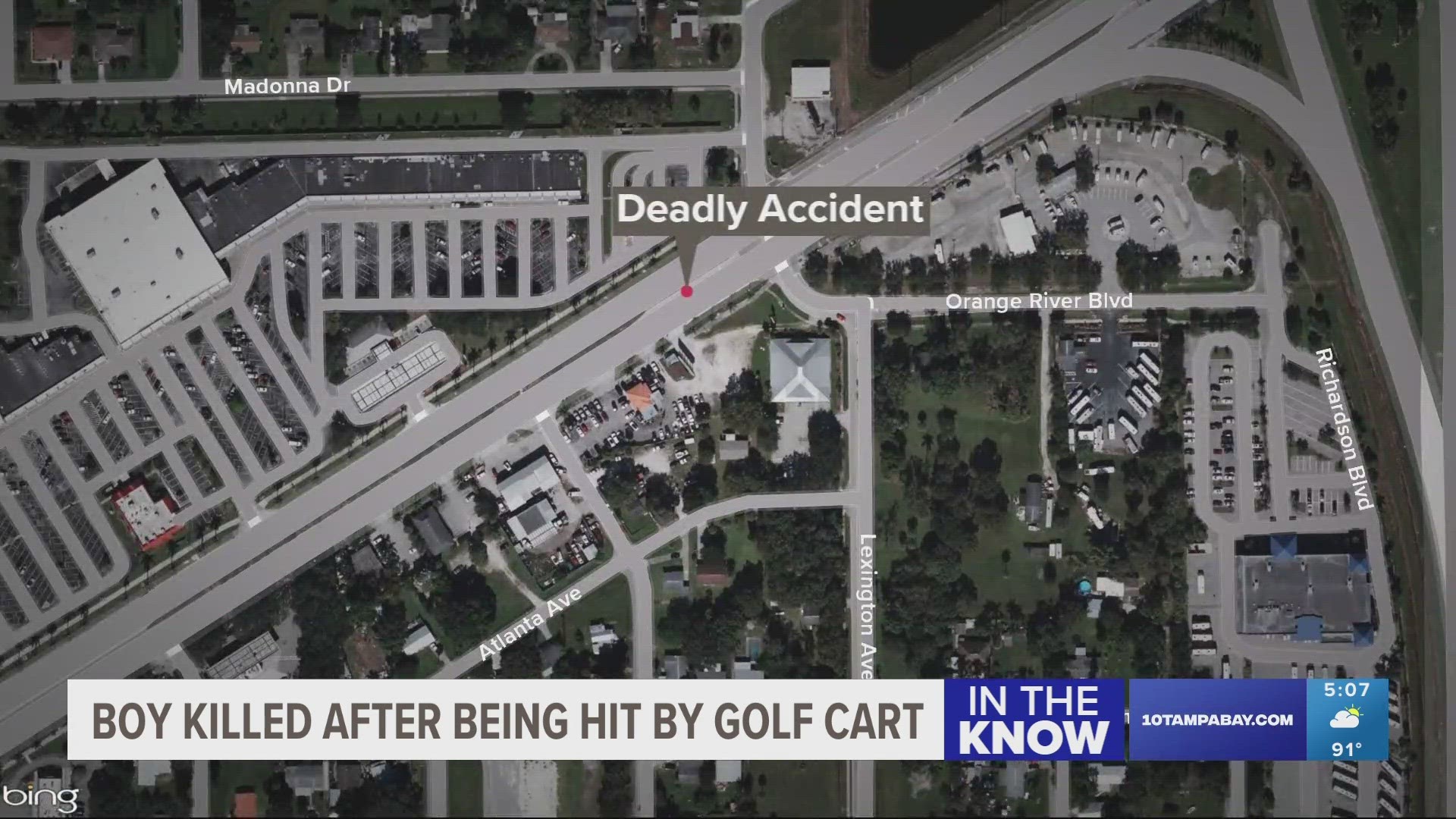 The boy died after he was hit by a golf cart driven by his 3-year-old brother.