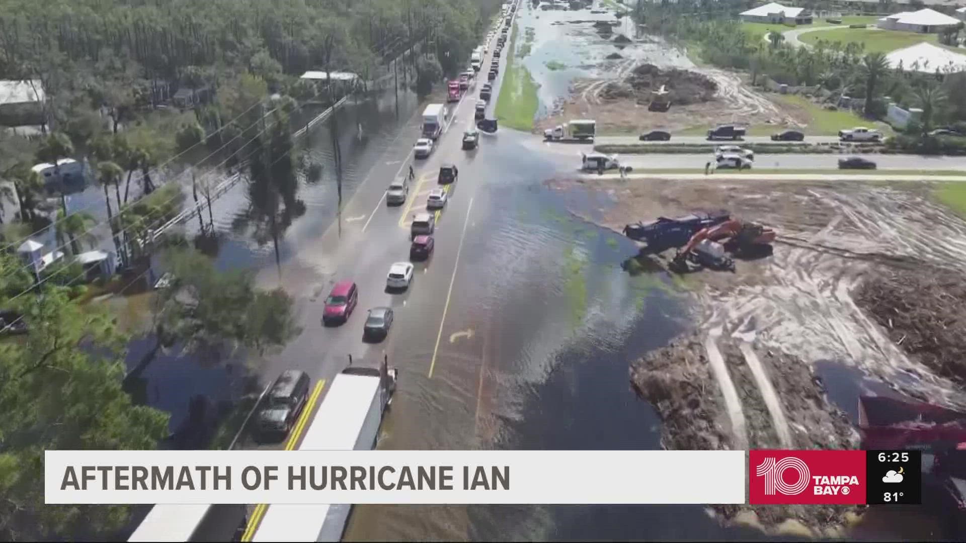 Authorities continued to search for survivors in damaged Florida homes on Saturday.