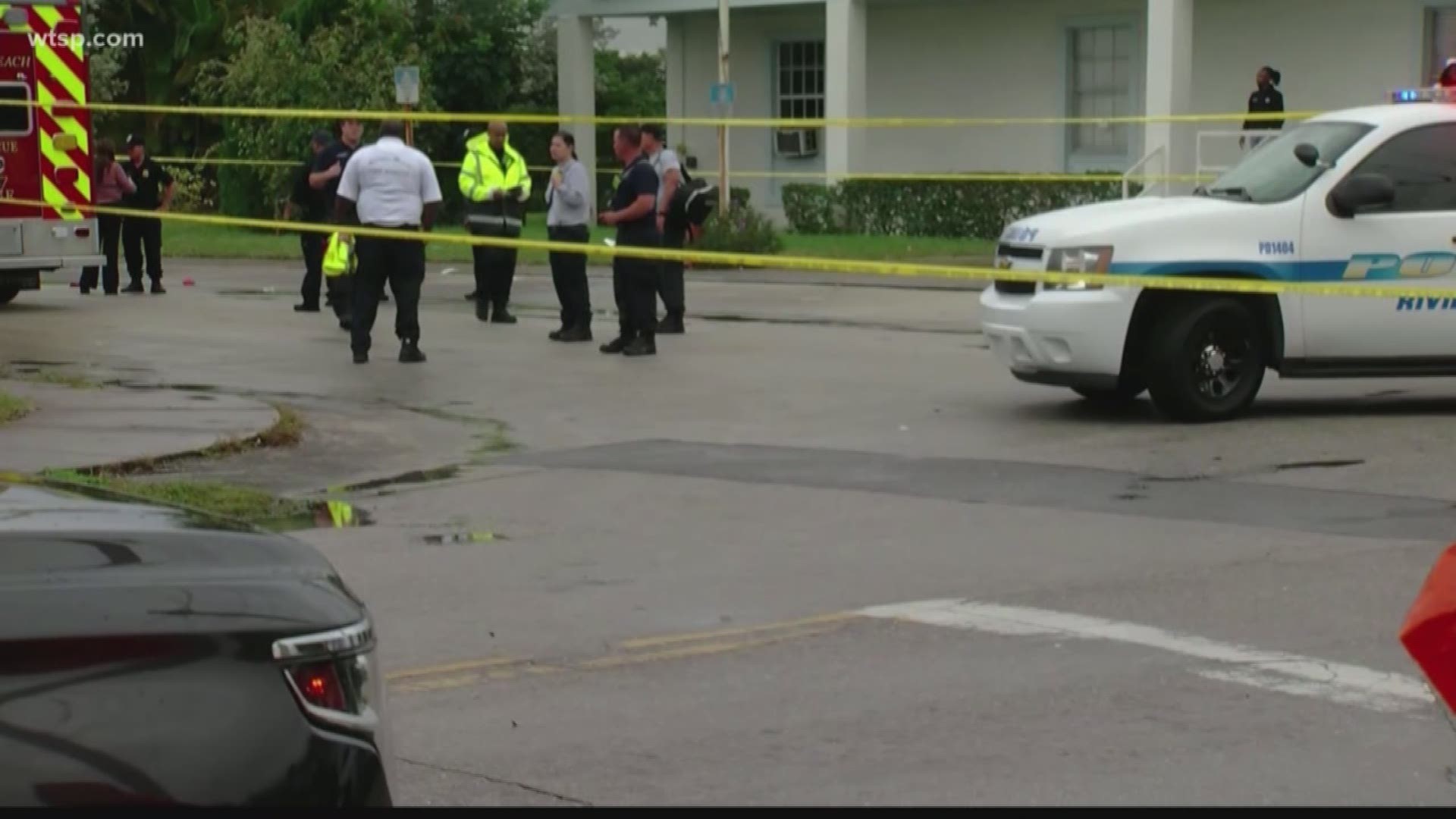 Officers said the shooting happened after a funeral in Riviera Beach.