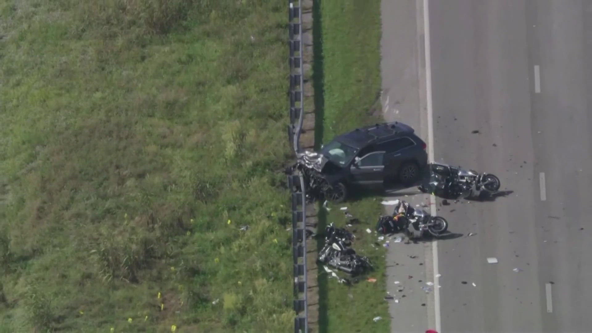 CBS Miami reports that all three deputies were riding department-issued motorcycles when they were hit by an SUV.