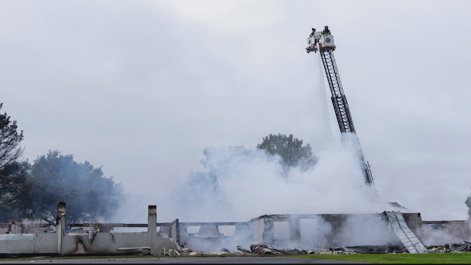 Crews reportedly arrived just after 4 a.m. to find the barn fully engulfed in flames, and the roof had collapsed on top of the structure.