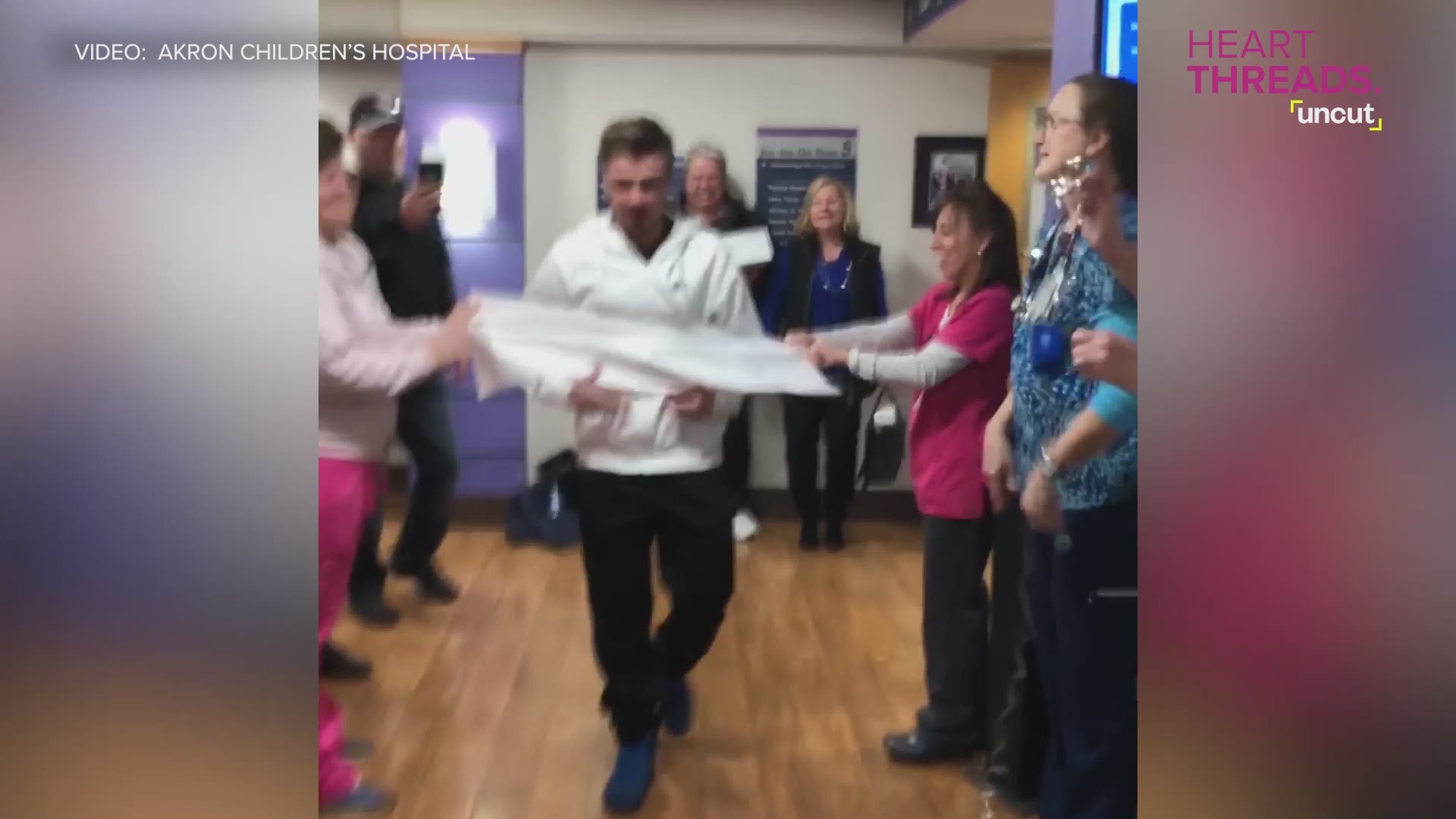 19-year-old Matt Driscoll cried tears of joy as he rang the bell following 3.5 years of chemotherapy.