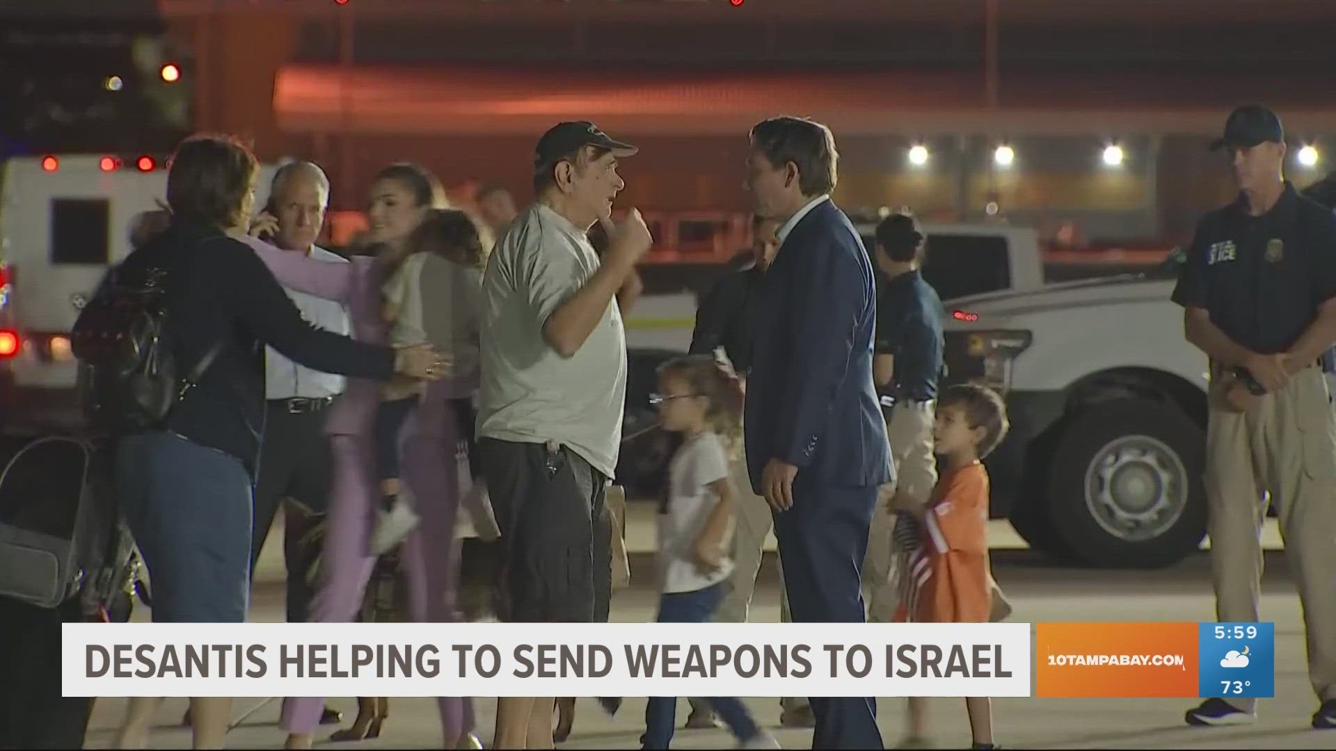 Governor DeSantis said he's getting drones, weapons, and ammo through private groups at the request of the Israeli consulate general.