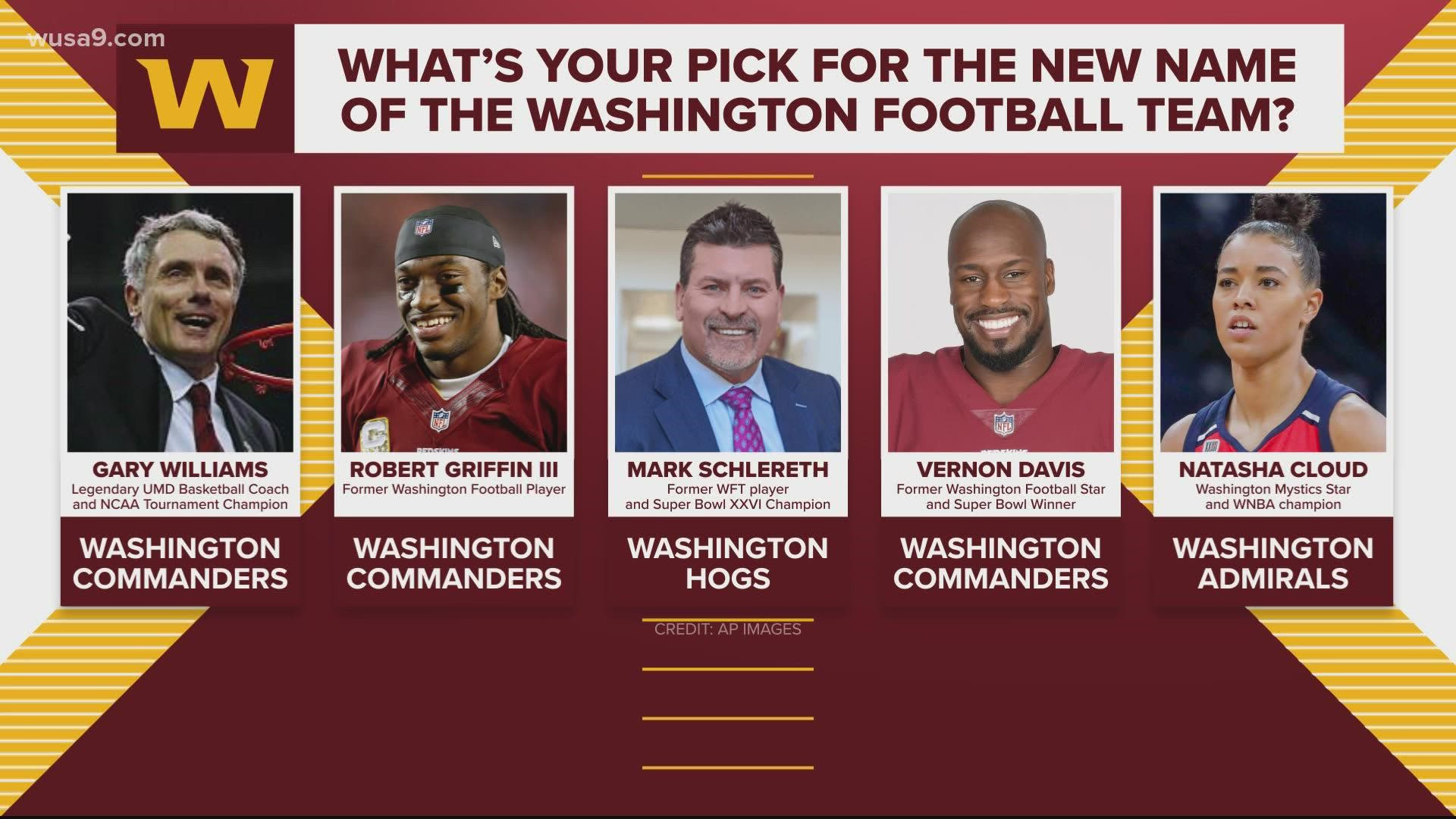 The legendary QB weighed in during a radio interview, though the Washington Football Team officially will reveal the new name on Feb. 2.