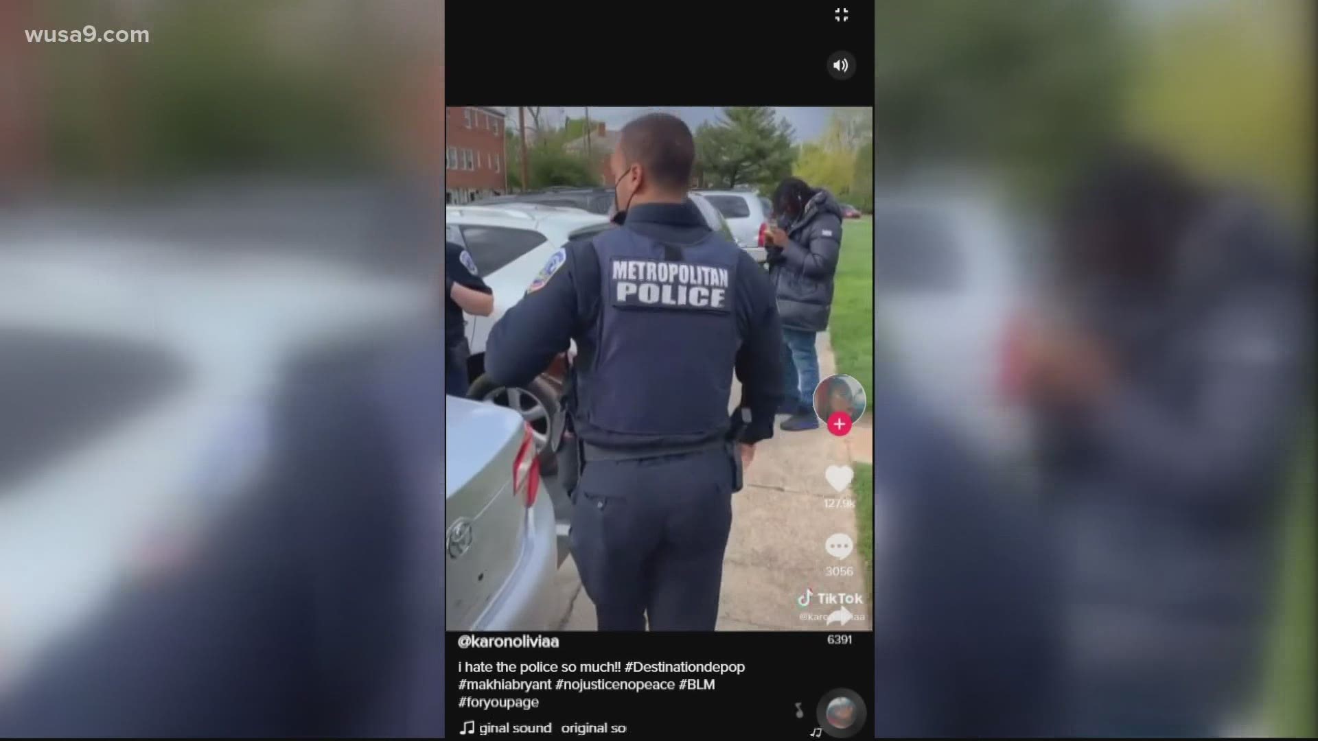 A popular Tik Tok video shows a man asking a DC police officer if they will kill him like Ma'Khia Bryant, The officer responds "Are you gonna stab somebody like her"