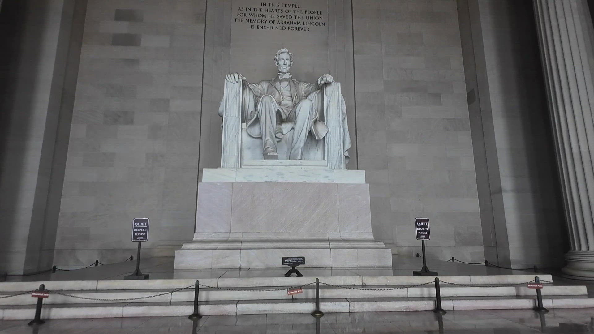 The National Park Service announced its reached the halfway point in its renovation of the Lincoln Memorial. 