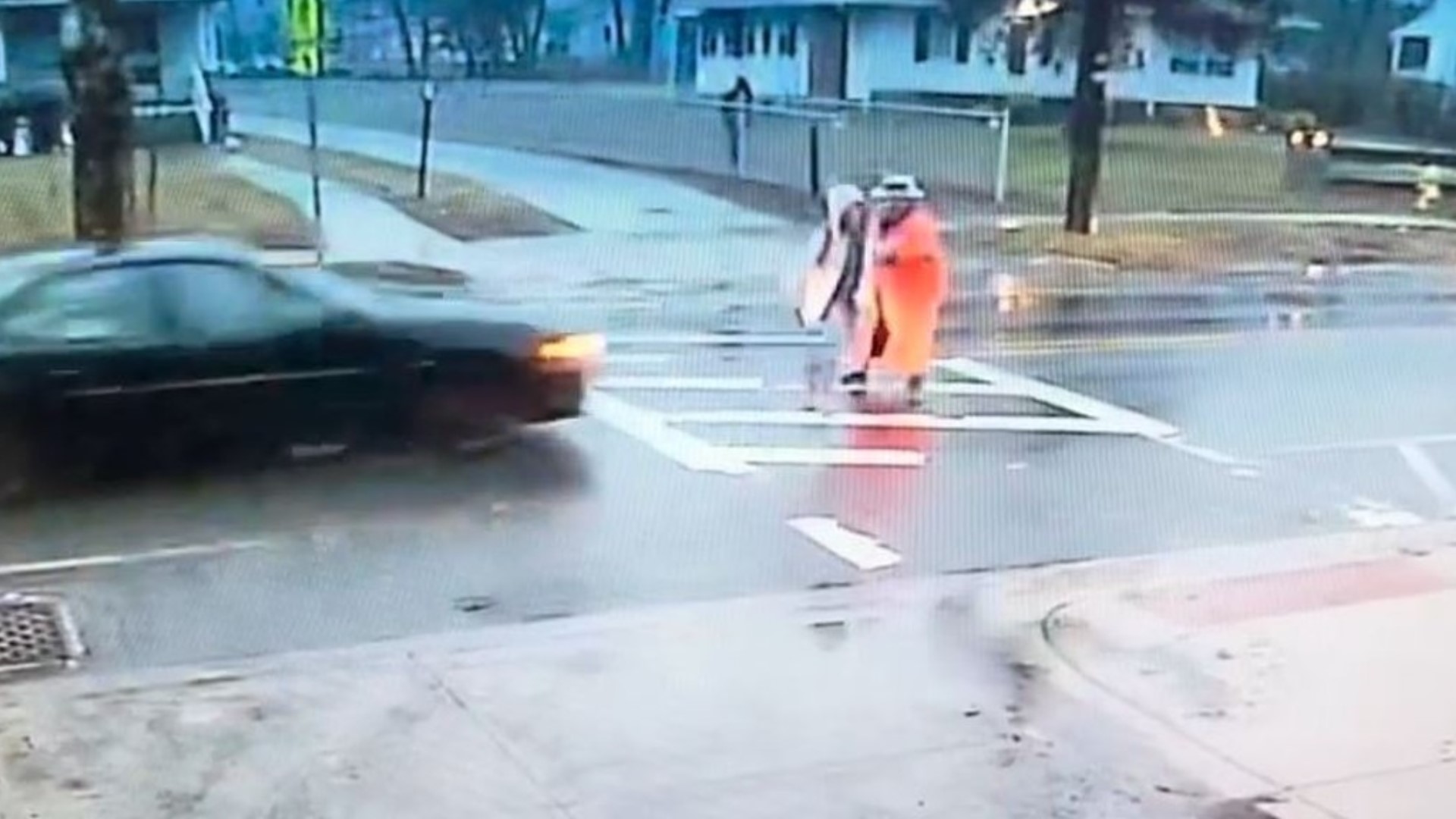 The traffic guard, identified as Cpl. Annette Goodyear of the North East Police Department, is being called a hero for her quick actions.