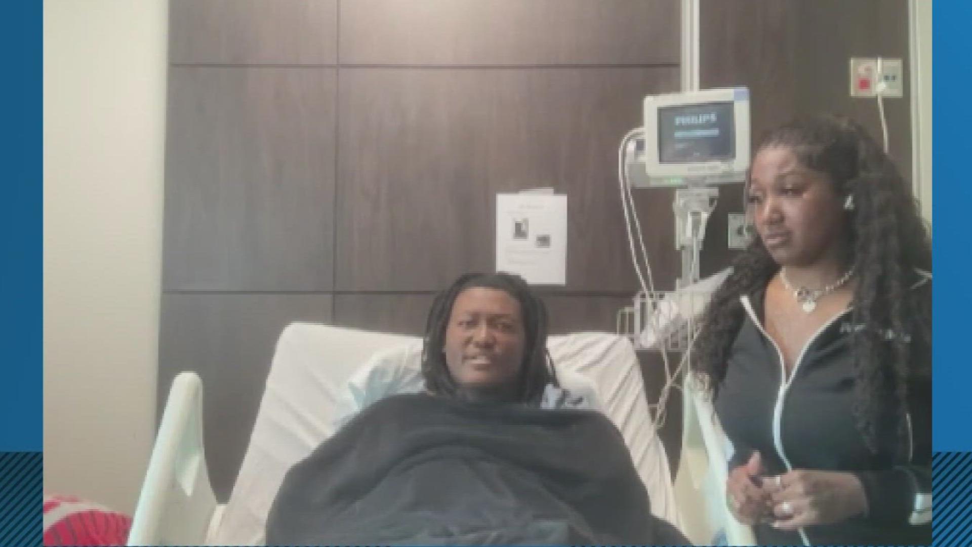 A Clayton County high school athlete is recovering in the hospital after being seriously injured -- running to rescue his mom after a car accident.