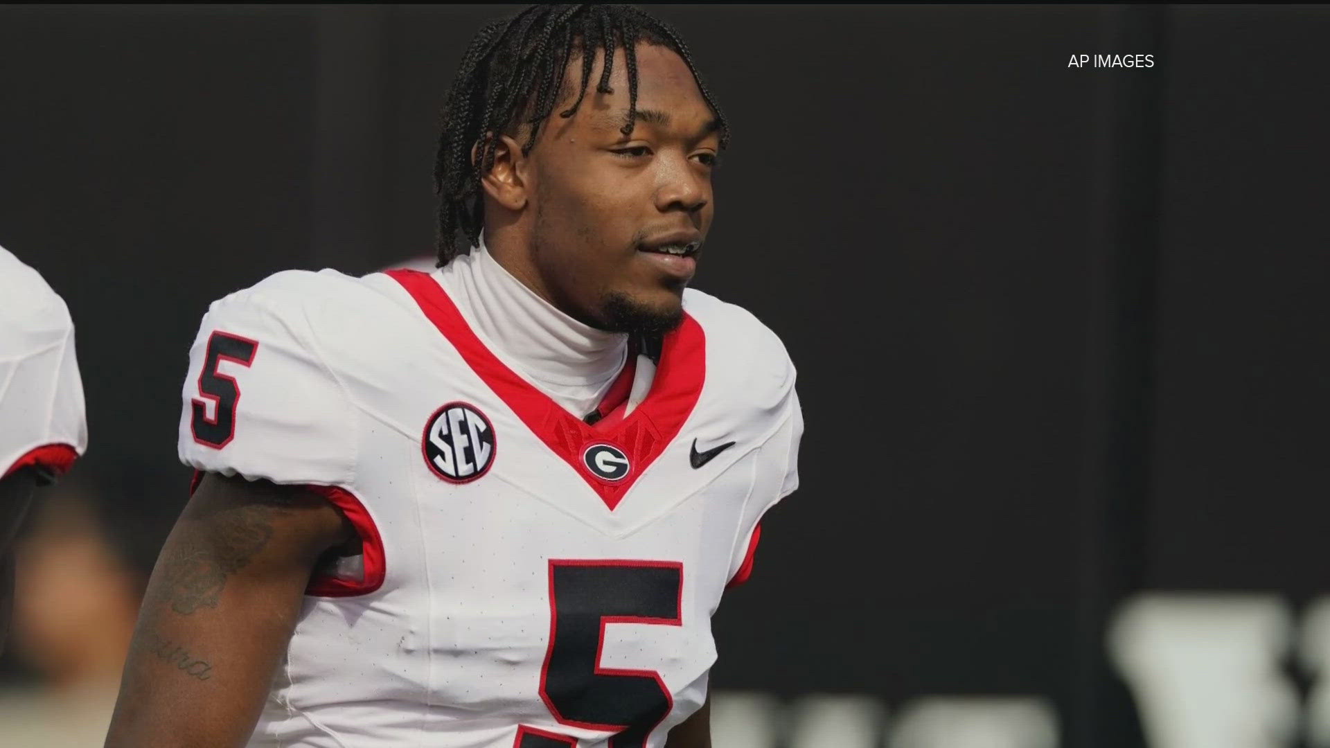 UGA wide receiver Rara Thomas has been indefinitely suspended from the team after being arrested and charged with felony cruelty to children.